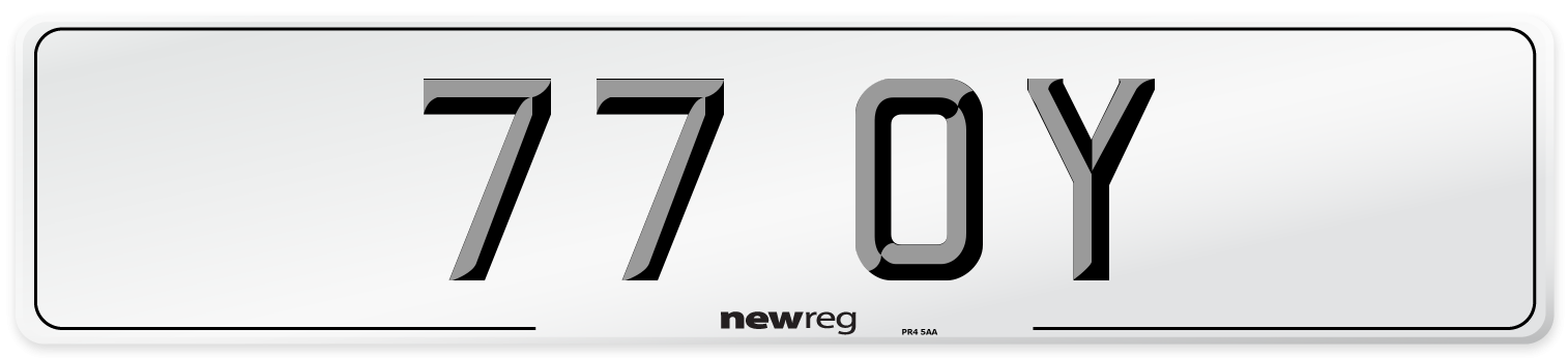 77 OY Number Plate from New Reg